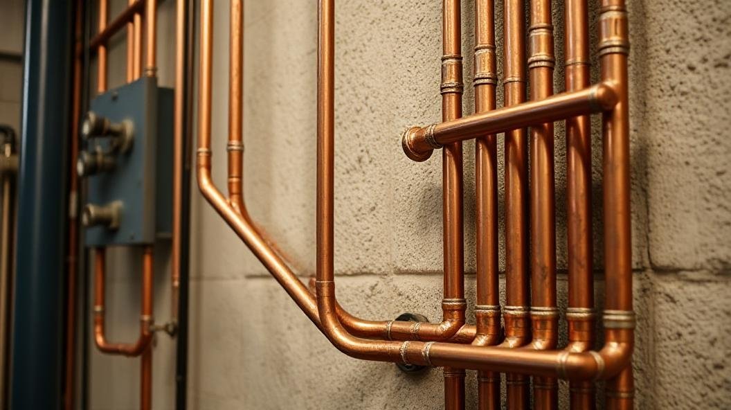 Copper pipework.