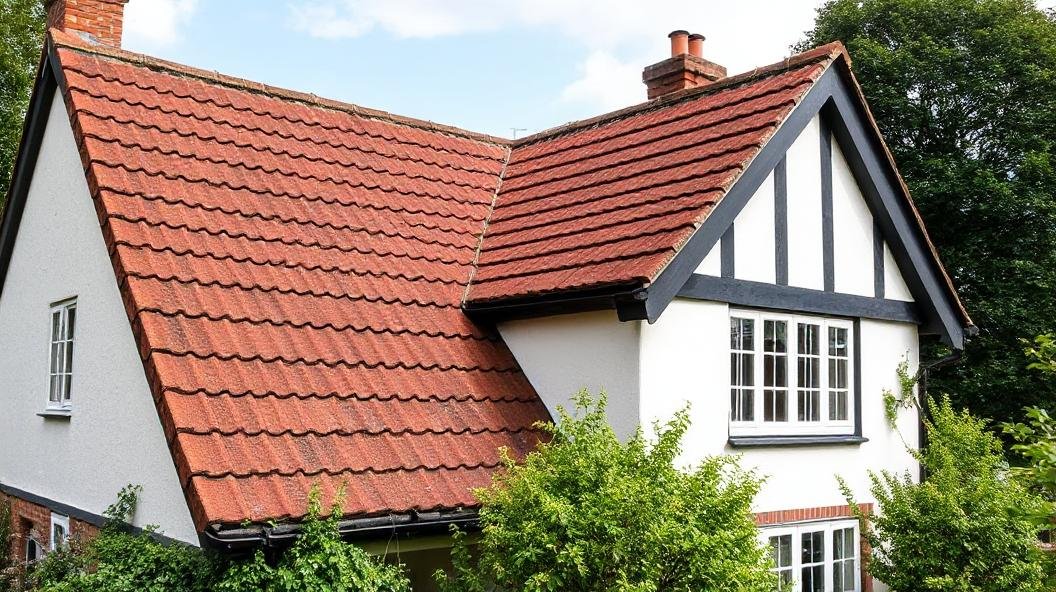 A tiled roof.